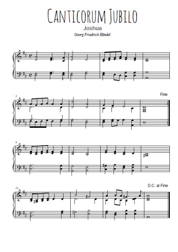 Téléchargez l'arrangement pour piano de la partition de Canticorum jubilo en PDF